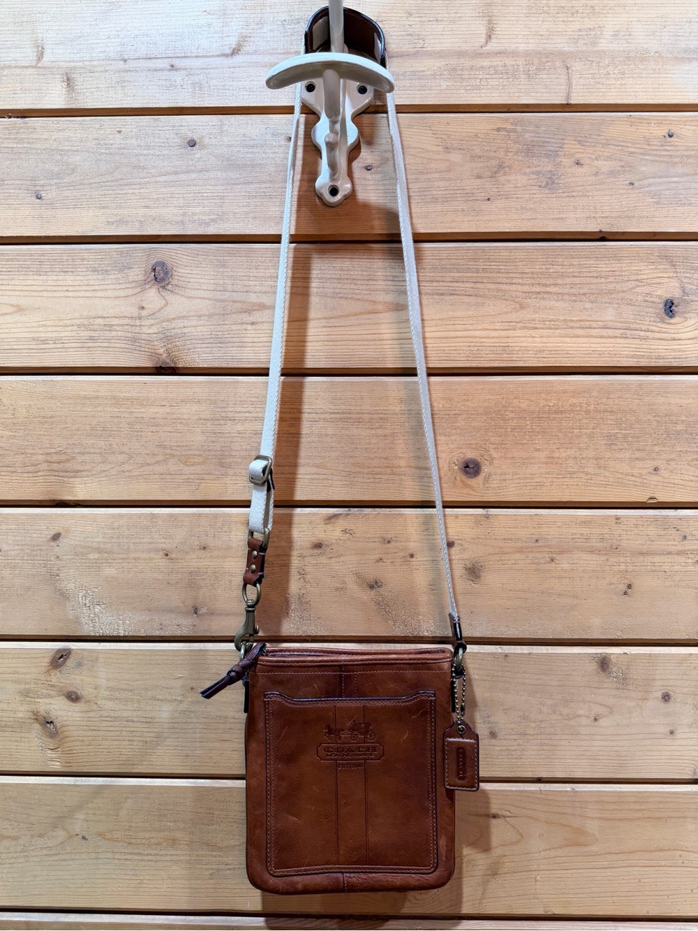 Coach 41004 Burnished Glove Tanned Leather Crossbody Bag Purse Cognac - Picture 6 of 15